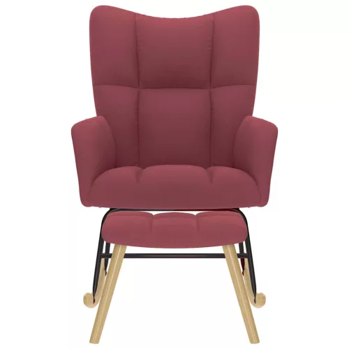  borvörös szövet hintaszék lábtartóval