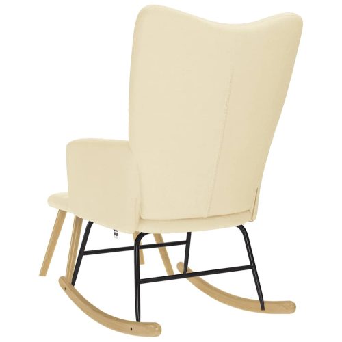  krémszínű szövet hintaszék lábtartóval