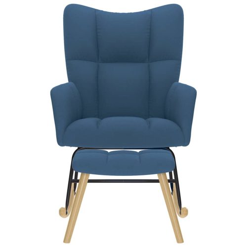  kék szövet hintaszék lábtartóval