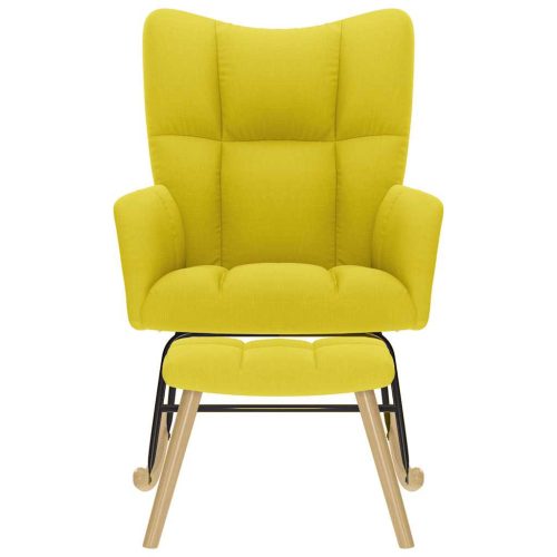  világossárga szövetből hintaszék lábtartóval