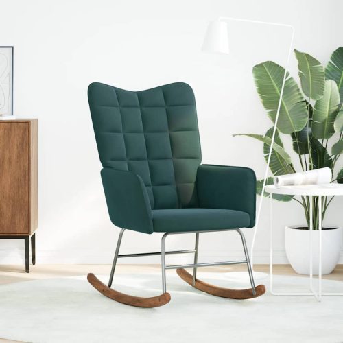  sötétzöld bársony hintaszék