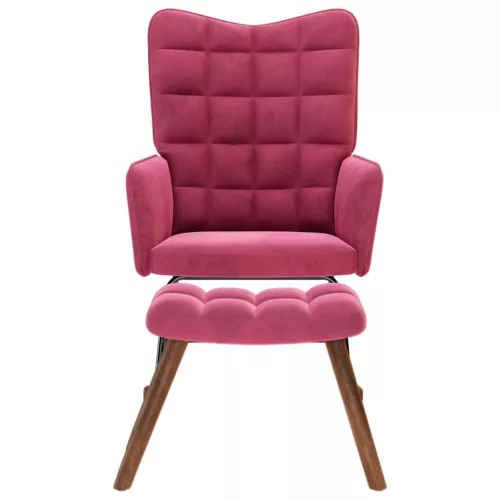  bordó bársony hintaszék lábtartóval