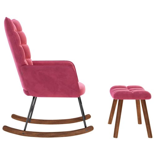  bordó bársony hintaszék lábtartóval