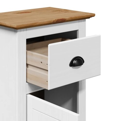  Fürdőszobaszekrény BODO" Fehér és barna 44x30x90 cm"