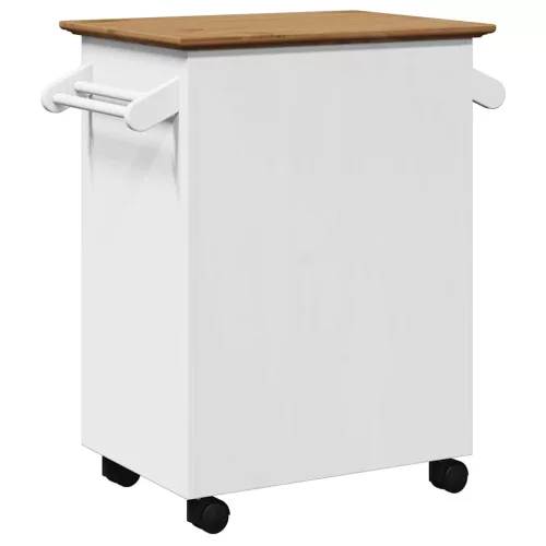  konyhakocsi BODO" Fehér és barna 72x45x80 cm-es méretben"