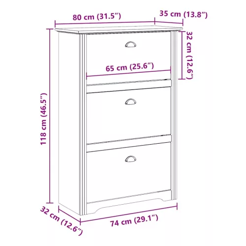  cipőállvány BODO" Fehér 80x35x118 cm"