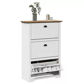    cipőállvány BODO" Fehér és barna 80x35x118 cm"