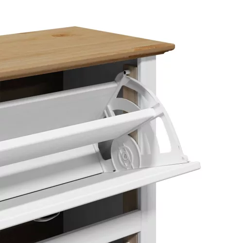  cipőállvány BODO" Fehér és barna 80x35x118 cm"