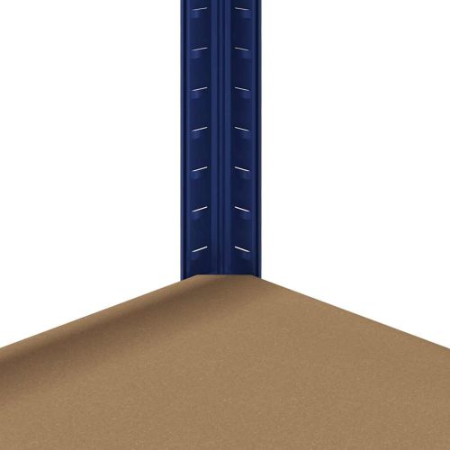  5 szintes kék acél és szerelt fa tárolópolc