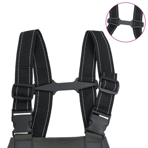  sötétzöld mellkasig érő gázlóruha csizmával 39-es