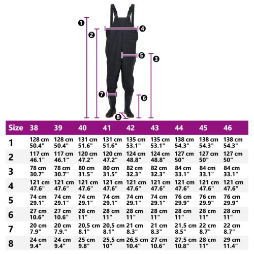  fekete mellkasig érő gázlóruha csizmával 46-os