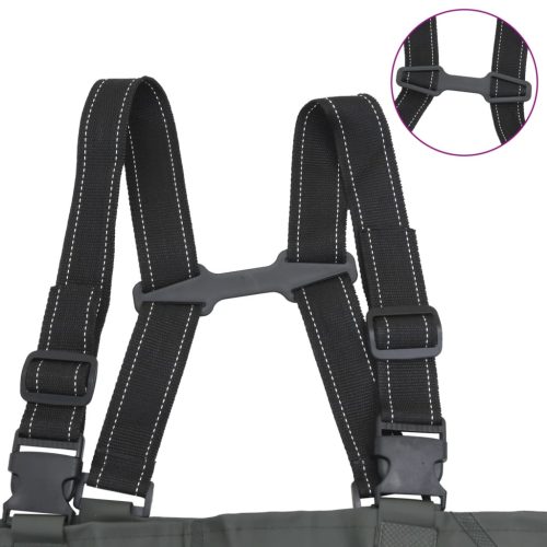  sötétzöld mellkasig érő gázlóruha csizmával és övvel 40-es