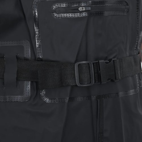  fekete mellkasig érő gázlóruha csizmával és övvel 45-ös