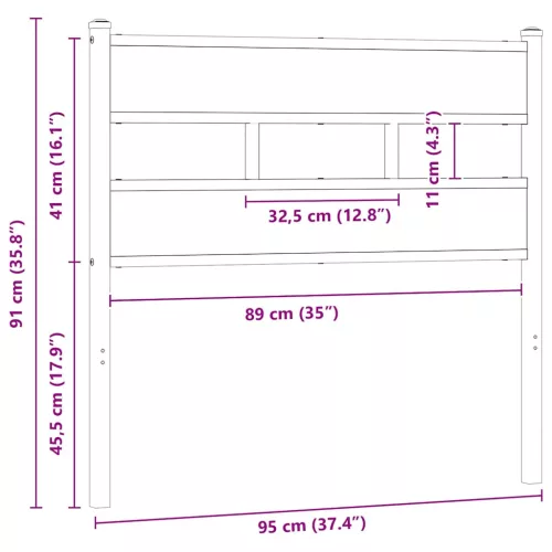  sonoma tölgy színű szerelt fa és vas csere fejtámla 90 cm