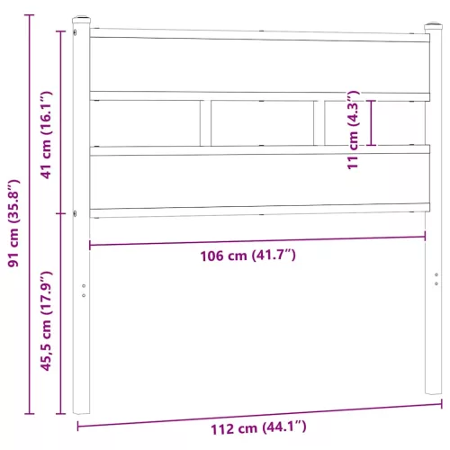  sonoma tölgy színű szerelt fa és vas csere fejtámla 107 cm
