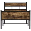  füstös tölgy színű szerelt fa ágykeret matrac nélkül 75x190 cm