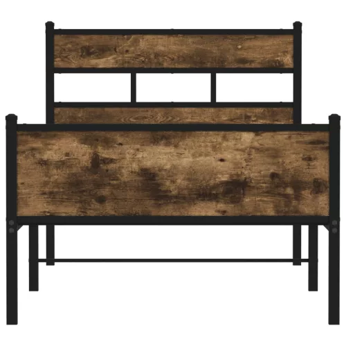  füstös tölgy színű szerelt fa ágykeret matrac nélkül 75x190 cm