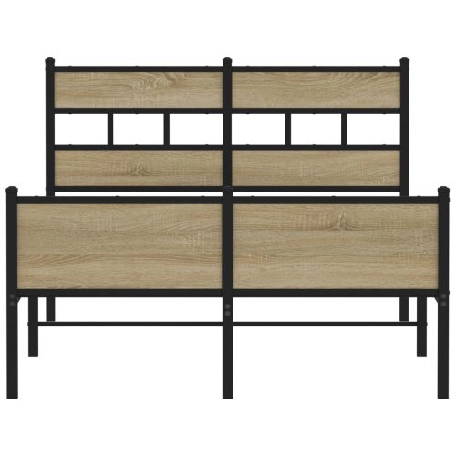  sonoma tölgy színű szerelt fa ágykeret matrac nélkül 120x200 cm