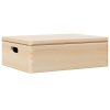  Fa doboz fedéllel és fogantyúkkal 40x30x13 cm tömör fa fenyő