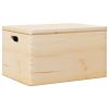  Fa doboz fedéllel és fogantyúkkal 40x30x23 cm tömör fa fenyő