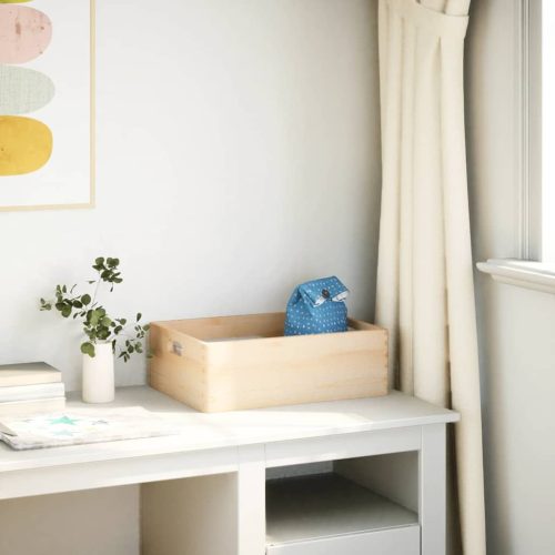  Fa doboz fogantyúkkal 40x30x13 cm tömör fa fenyő