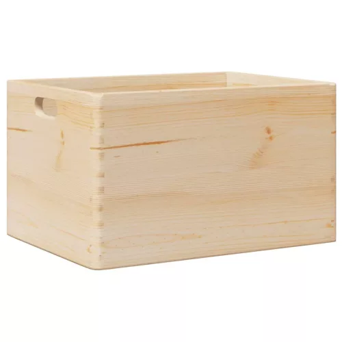  Fa doboz fogantyúkkal 40x30x23 cm tömör fa fenyő