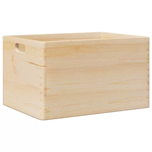  Fa doboz fogantyúkkal 40x30x23 cm tömör fa fenyő