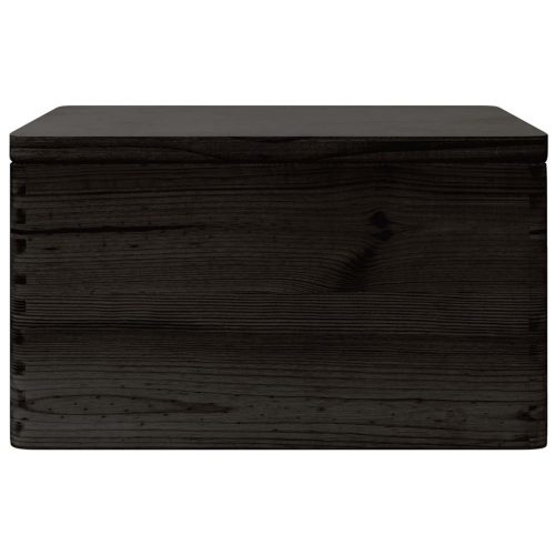  Fa doboz tetővel fekete 40x30x23 cm tömör fa fenyő
