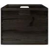  Fa doboz fogantyúkkal fekete 40x30x23 cm tömör fa fenyő