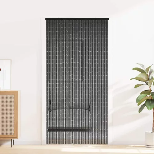  rovaros ajtófüggöny Sötétszürke 90x220 cm bambusz