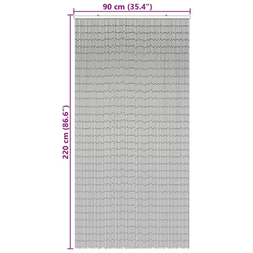  rovaros ajtófüggöny Sötétszürke 90x220 cm bambusz