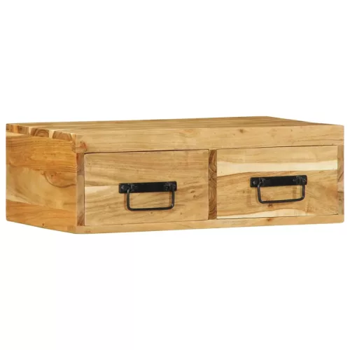  tömör akácfa falra szerelhető TV-szekrény 60x30x19 cm