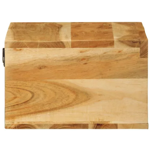  2 db tömör akácfa falra szerelhető TV-szekrény