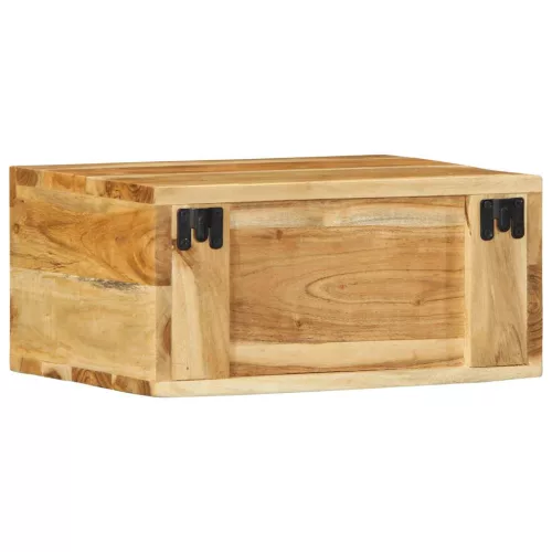  2 db tömör akácfa falra szerelhető TV-szekrény