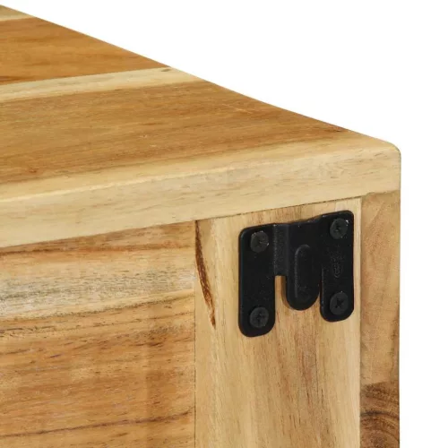  2 db tömör akácfa falra szerelhető TV-szekrény