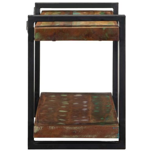  fali polc többszínű tömörfa, újrahasznosított fa