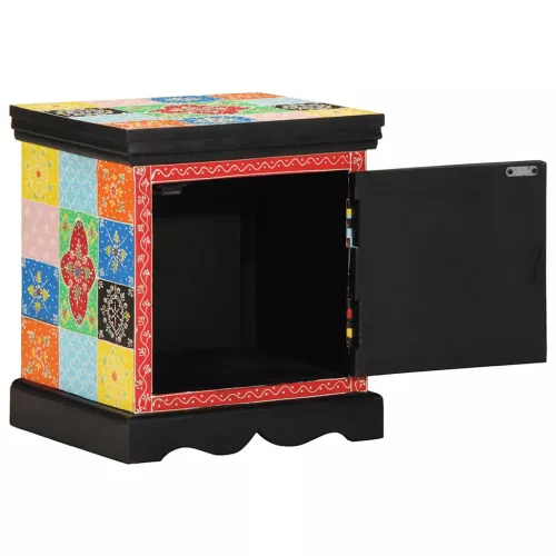  többszínű tömör mangófa éjjeliszekrény 40x35x45 cm