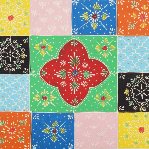  többszínű tömör mangófa éjjeliszekrény 40x35x45 cm