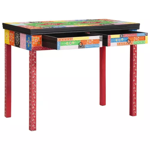  Íróasztal Sokszínű 100 x 50 x 77 cm Tömör Mangófa és Műszaki Fa