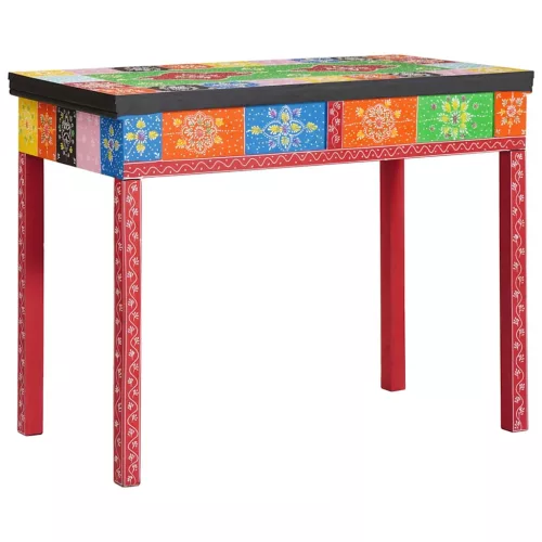  Íróasztal Sokszínű 100 x 50 x 77 cm Tömör Mangófa és Műszaki Fa