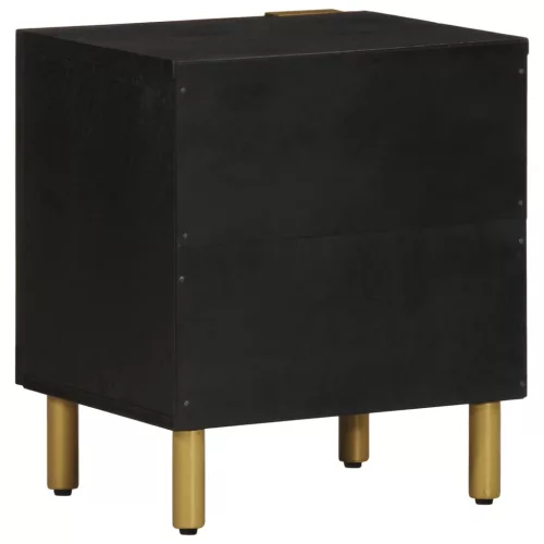  fekete tömör mangófa éjjeliszekrény 40 x 33 x 46 cm