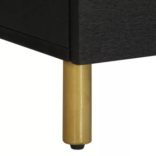  fekete tömör mangófa éjjeliszekrény 40 x 33 x 46 cm