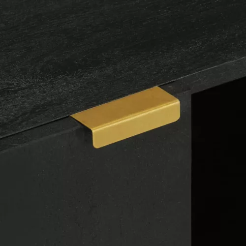  fekete szerelt fa TV-szekrény 105 x 33 x 46 cm