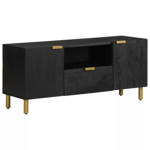  fekete szerelt fa TV-szekrény 105 x 33 x 46 cm