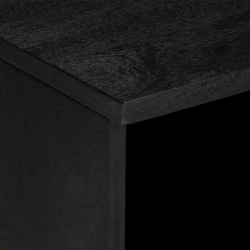  fekete szerelt fa TV-szekrény 80 x 33 x 46 cm