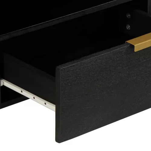  fekete szerelt fa TV-szekrény 80 x 33 x 46 cm