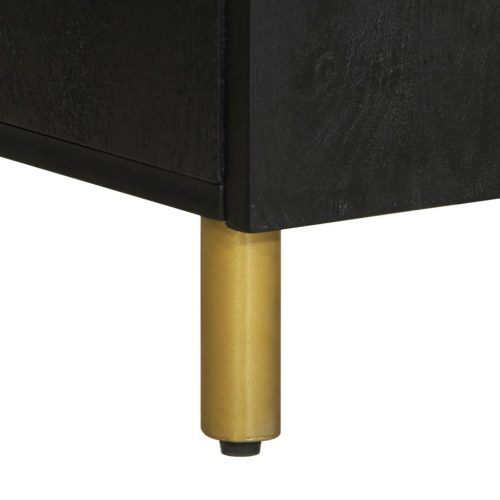  fekete tömör mangófa fürdőszobaszekrény 38 x 33 x 160 cm