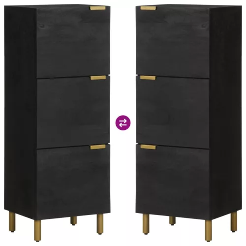  fekete szerelt fa magasszekrény 40 x 33 x 110 cm