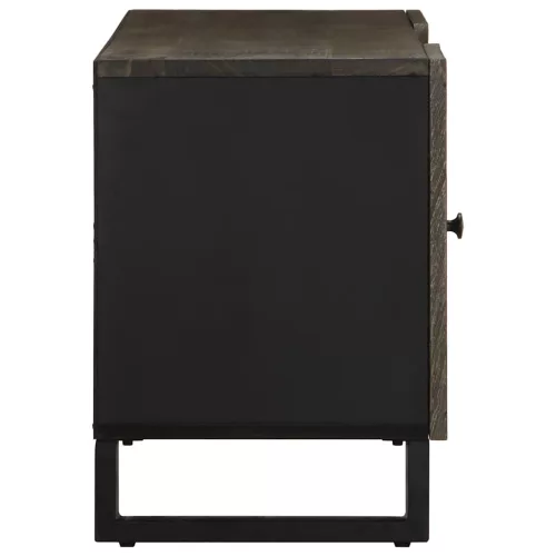  fekete tömör mangófa TV-szekrény 105 x 33 x 46 cm