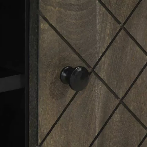  fekete tömör mangófa TV-szekrény 105 x 33 x 46 cm